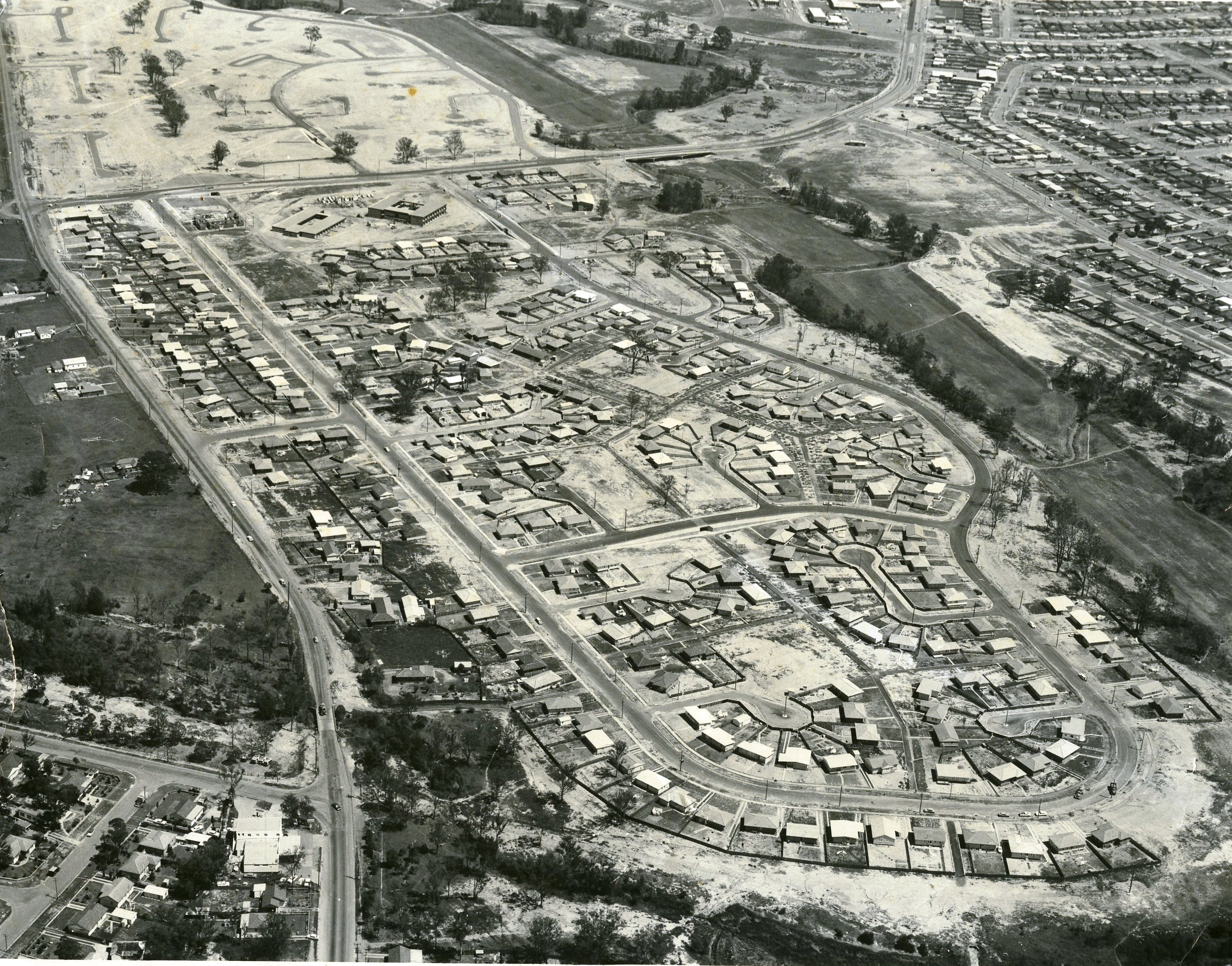 Aerial photograph of Cartwright, Town Planning Department, 1966