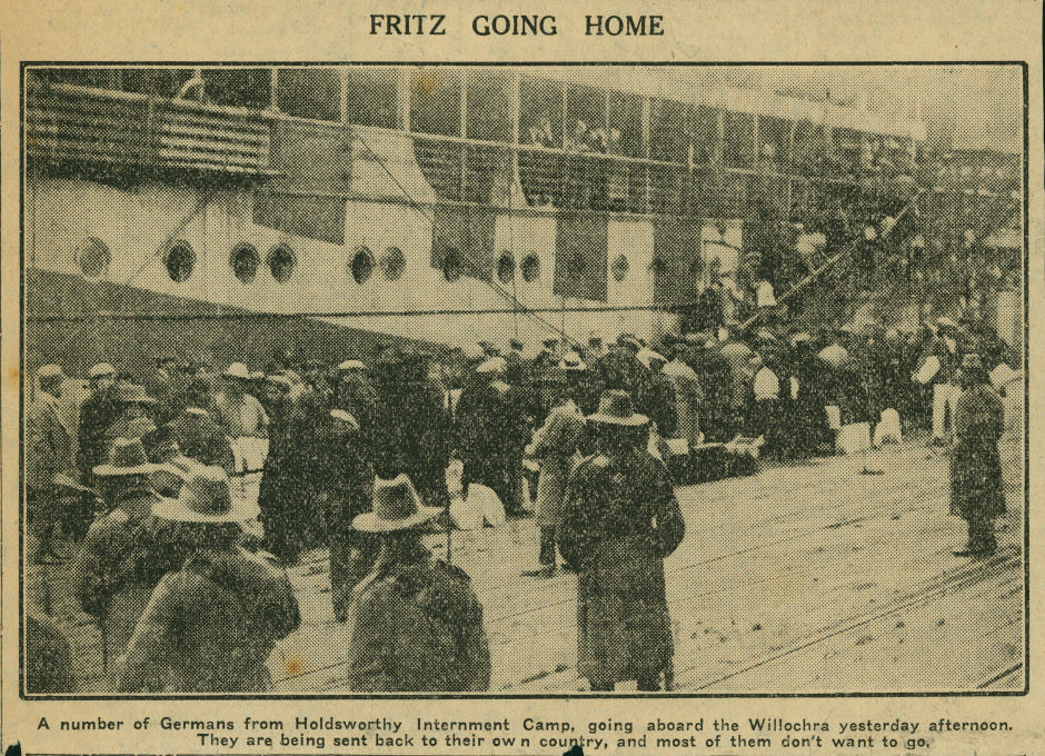 Newspaper image titled Fritz going home