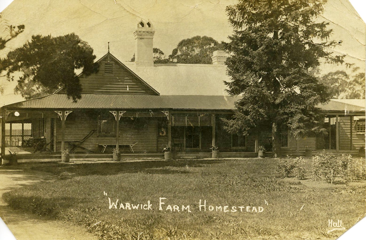 Warwick Farm Homestead was built in the 1880s and was located on the corner of Governor Macquarie Drive and Shore Street, Warwick Farm