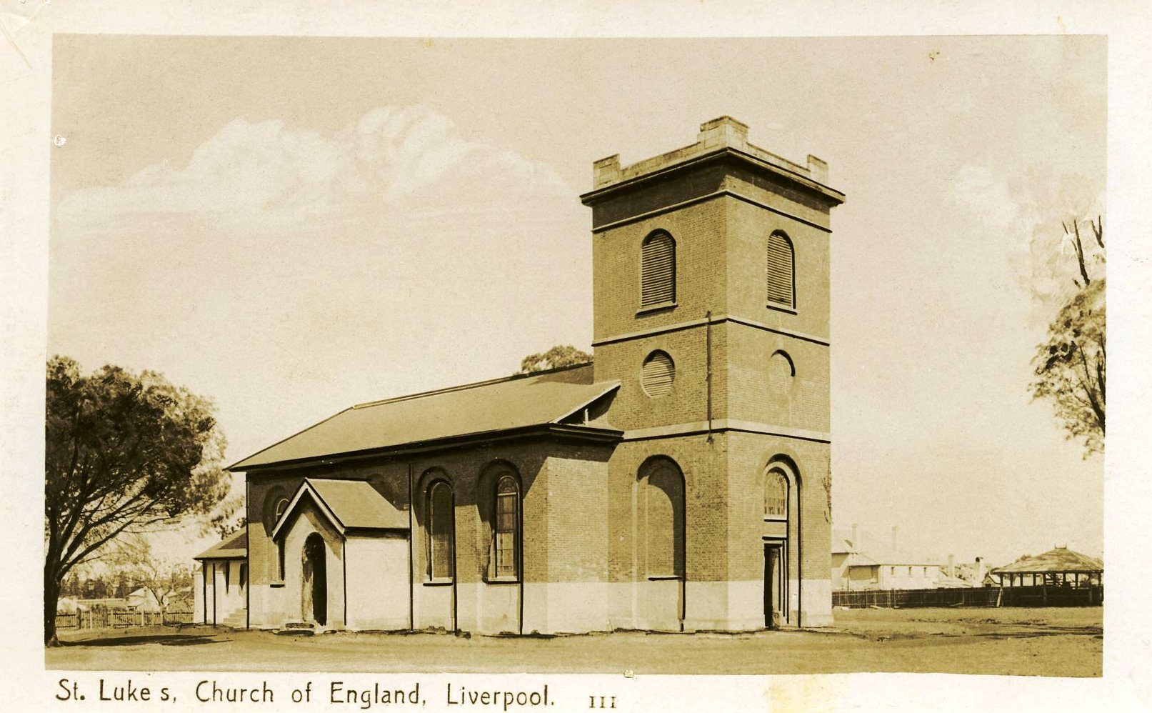 Postcard of St Luke's Church of England, Liverpool by Crown Studios Sydney, date unknown